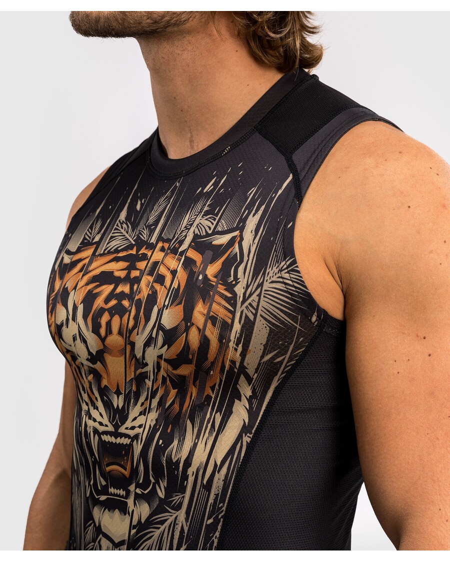 Rashguard Senza Maniche Da Uomo Venum Tiger - Nero/arancione Neon