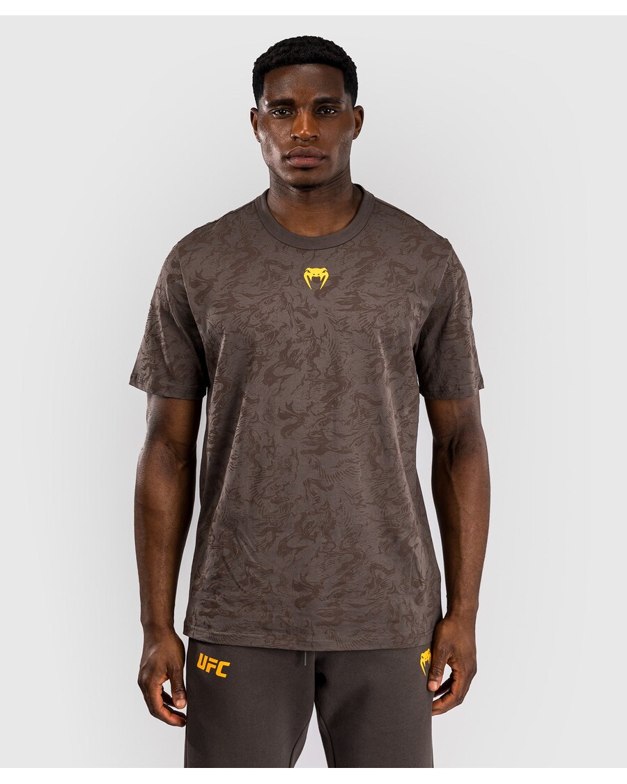 تي شيرت UFC Fusion By Venum Fight Week للرجال بأكمام قصيرة - بني ترابي