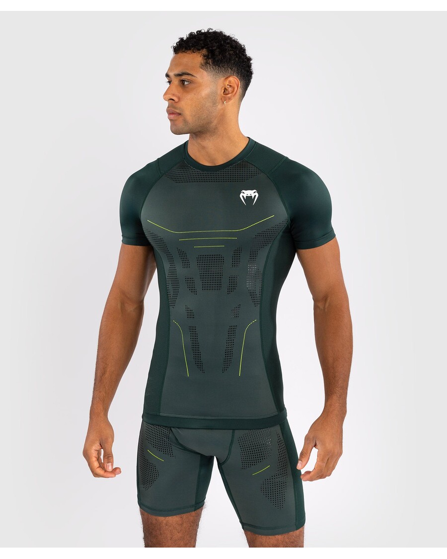 Venum Technical 3.0 Rashguard עם שרוול קצר - ירוק יער