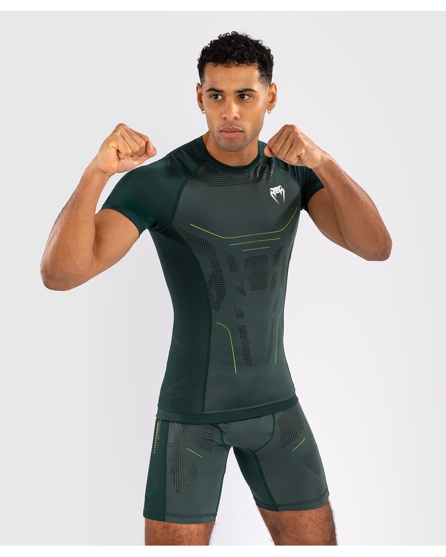 Venum Technical 3.0 Rashguard עם שרוול קצר - ירוק יער
