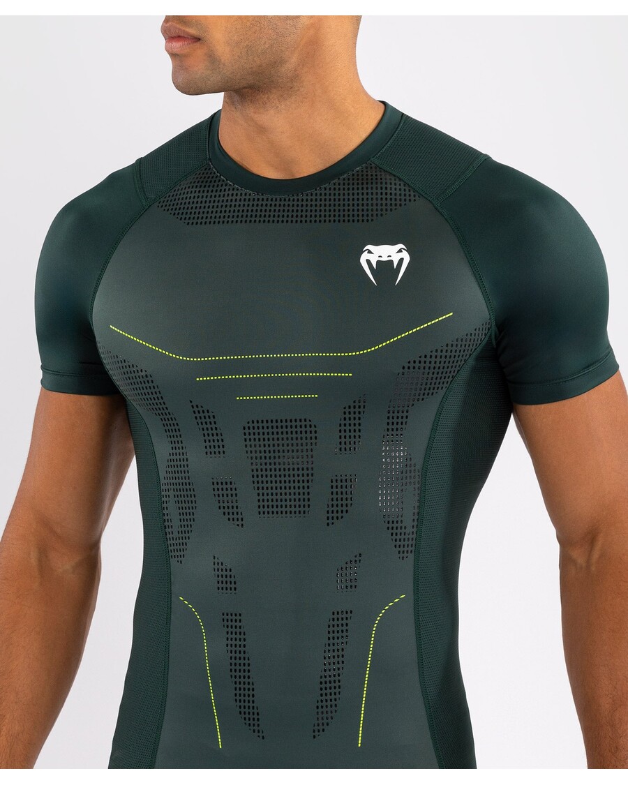 Venum Technical 3.0 Rashguard עם שרוול קצר - ירוק יער