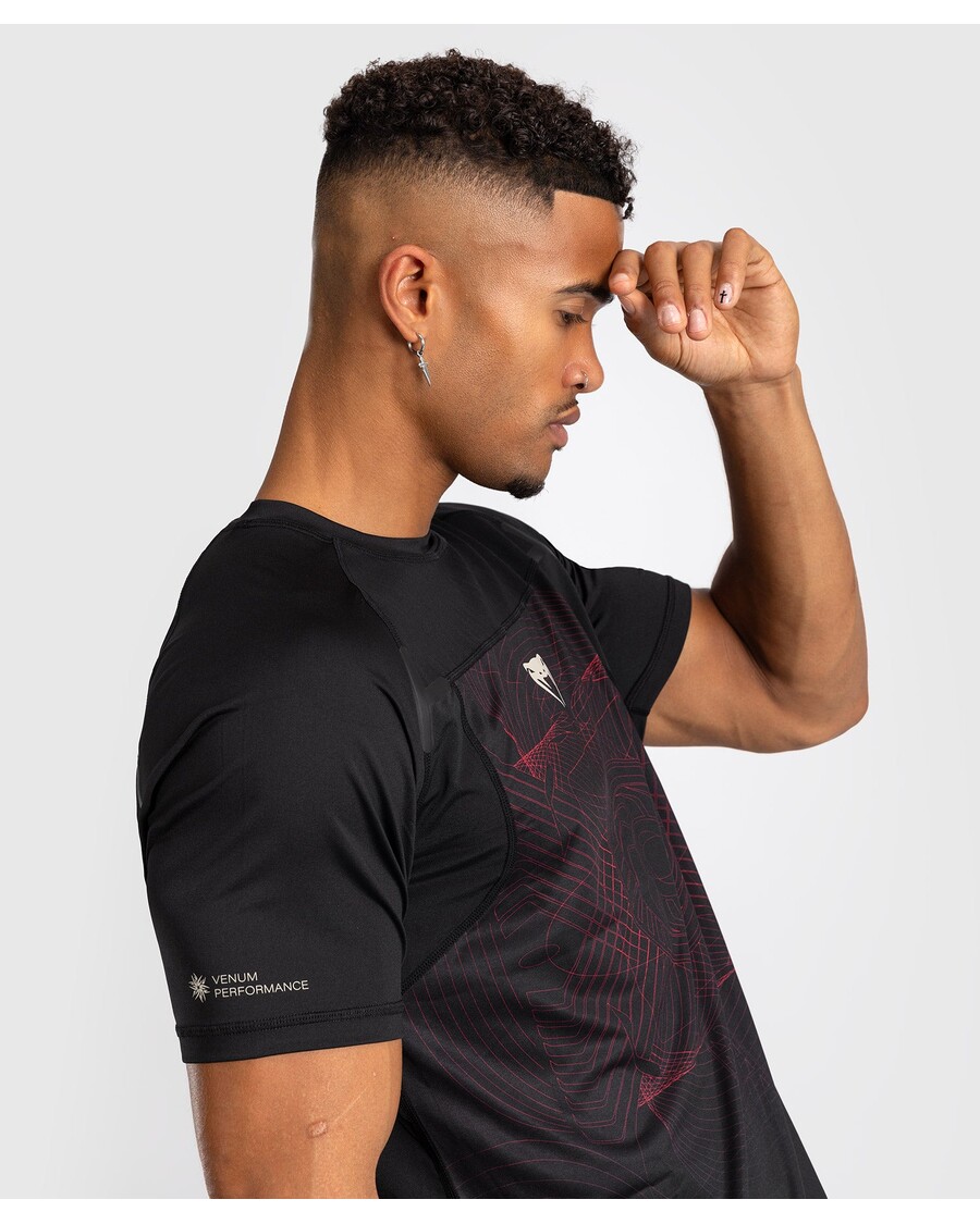 Pánské Dry-tech Tričko Venum G-fit Air - Sytě černá / Ohnivě červená