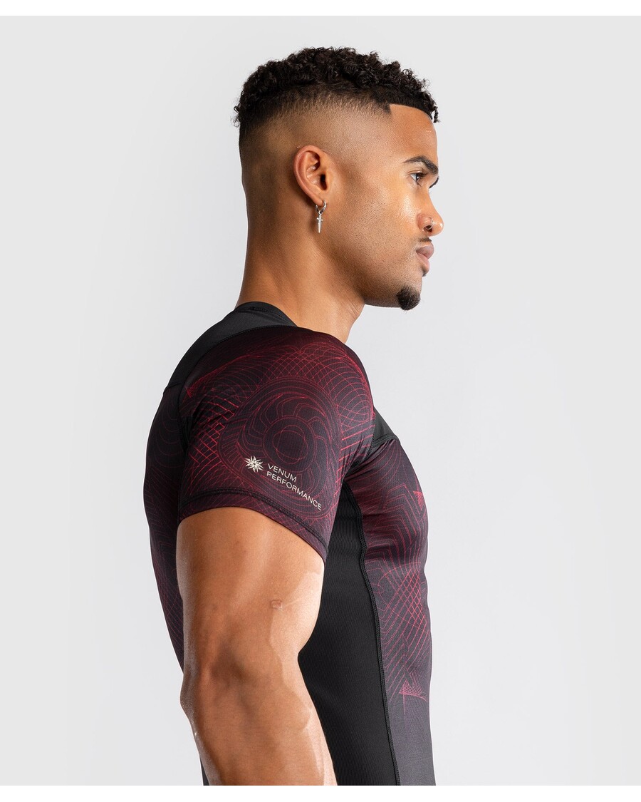 Venum G-fit Air Herre Kortærmet Rashguard - Dyb Sort/ildrød