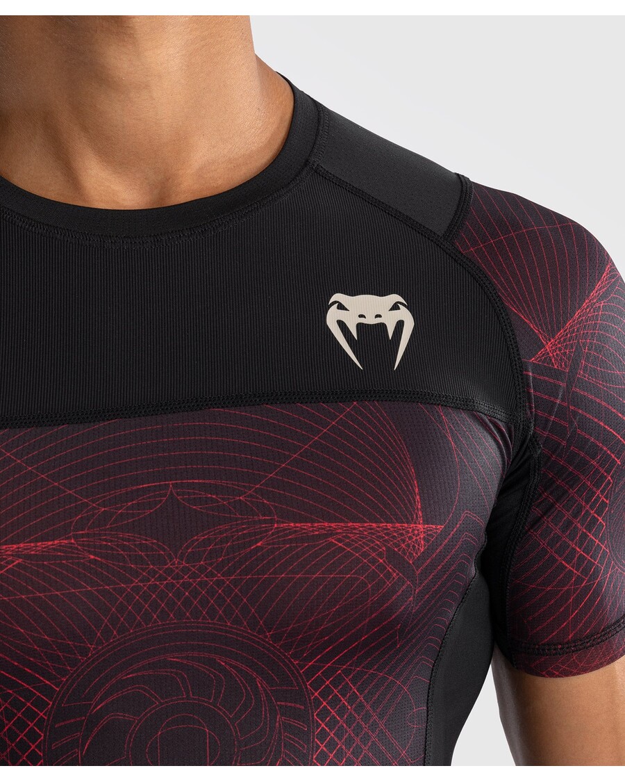 Venum G-fit Air Herre Kortærmet Rashguard - Dyb Sort/ildrød