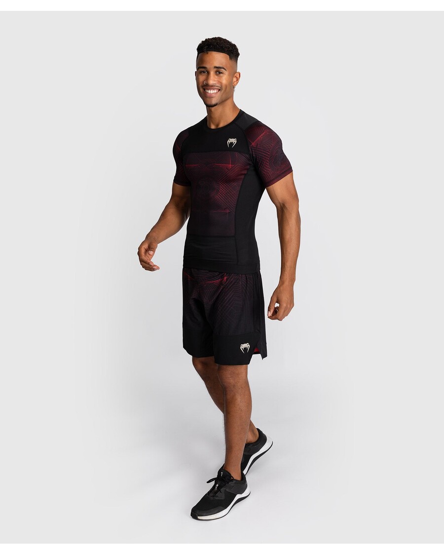 Venum G-fit Air Herre Kortærmet Rashguard - Dyb Sort/ildrød
