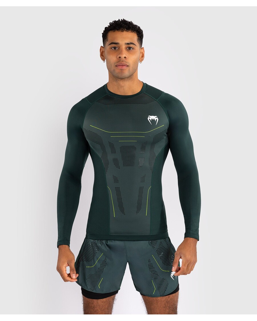 Venum Technical 3.0 Rashguard بأكمام طويلة - أخضر غابة