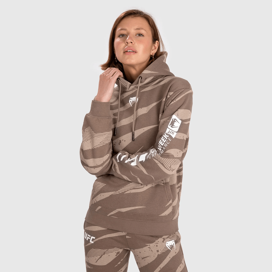 UFC Adrenaline by Venum Fight Week Women’s Pullover Hoodie - Desert Camo
