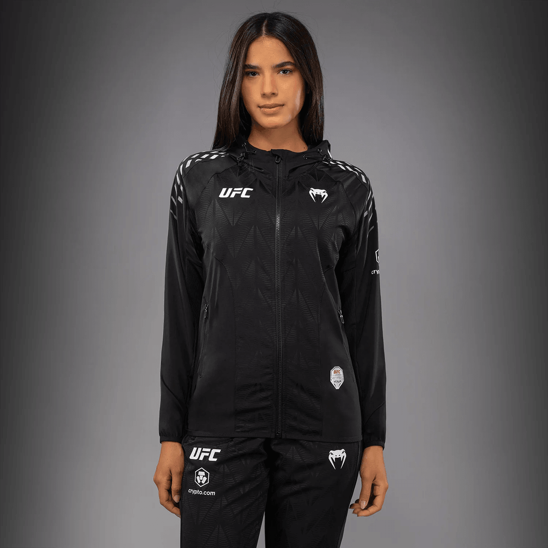 Women's UFC Zenith by Venum Black Authentic Fight Night Walkout Hoodie