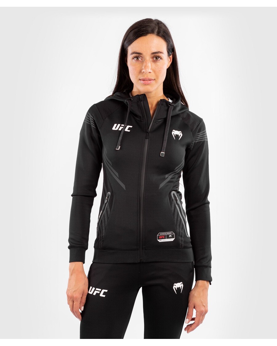 Hoodie Walkout Wanita Ufc Venum Authenticfight Night - Hitam