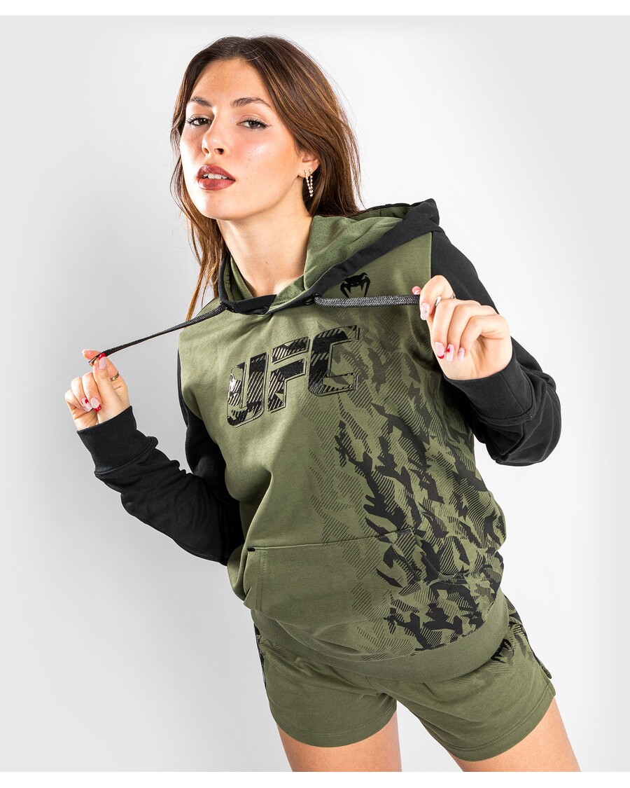 Hoodie Pullover Wanita Ufc Venum Authentic Pertarungan Minggu - Khaki