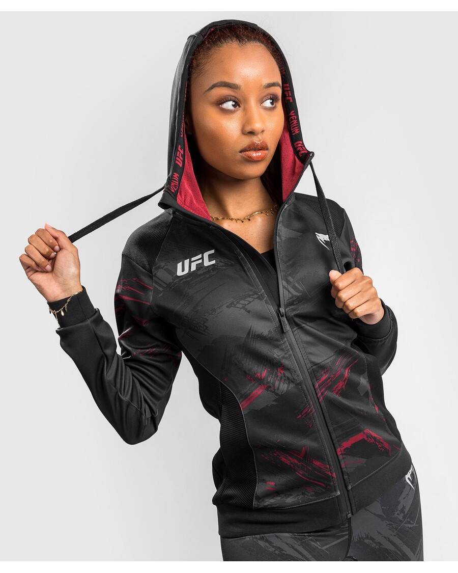 Ufc Venum Authentic Fight Week 2.0 Dameshoodie Met Rits - Zwart/rood