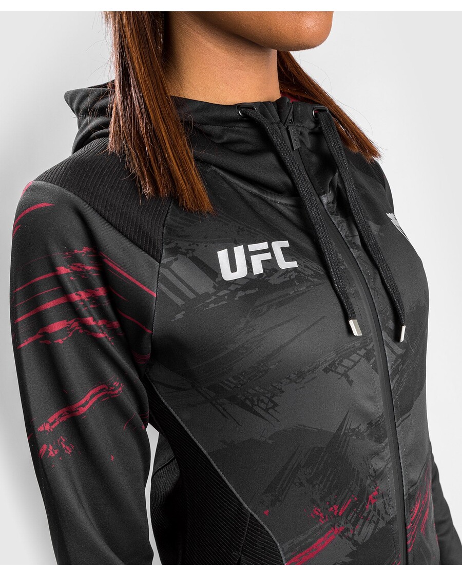Ufc Venum Authentic Fight Week 2.0 Dameshoodie Met Rits - Zwart/rood