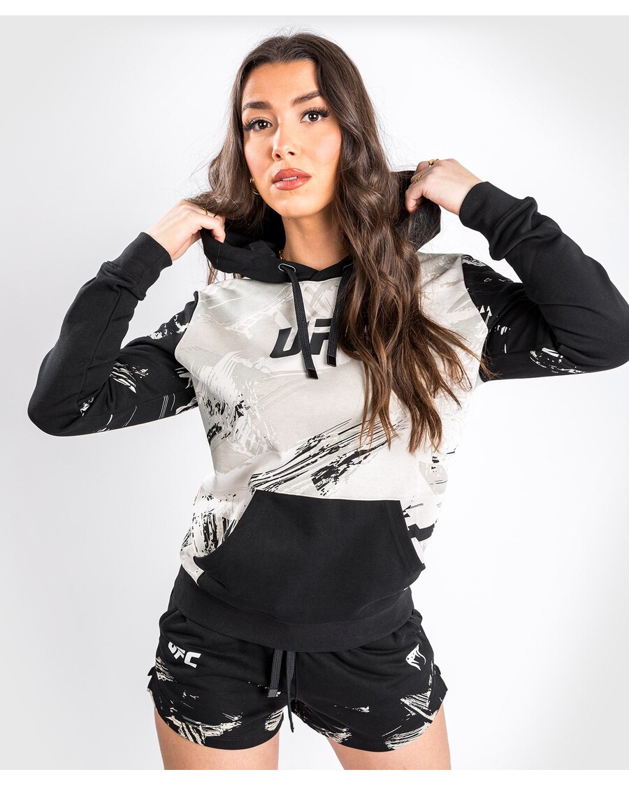 Hoodie Pullover Wanita Ufc Venum Authenticfight Week 2.0 - Pasir/hitam