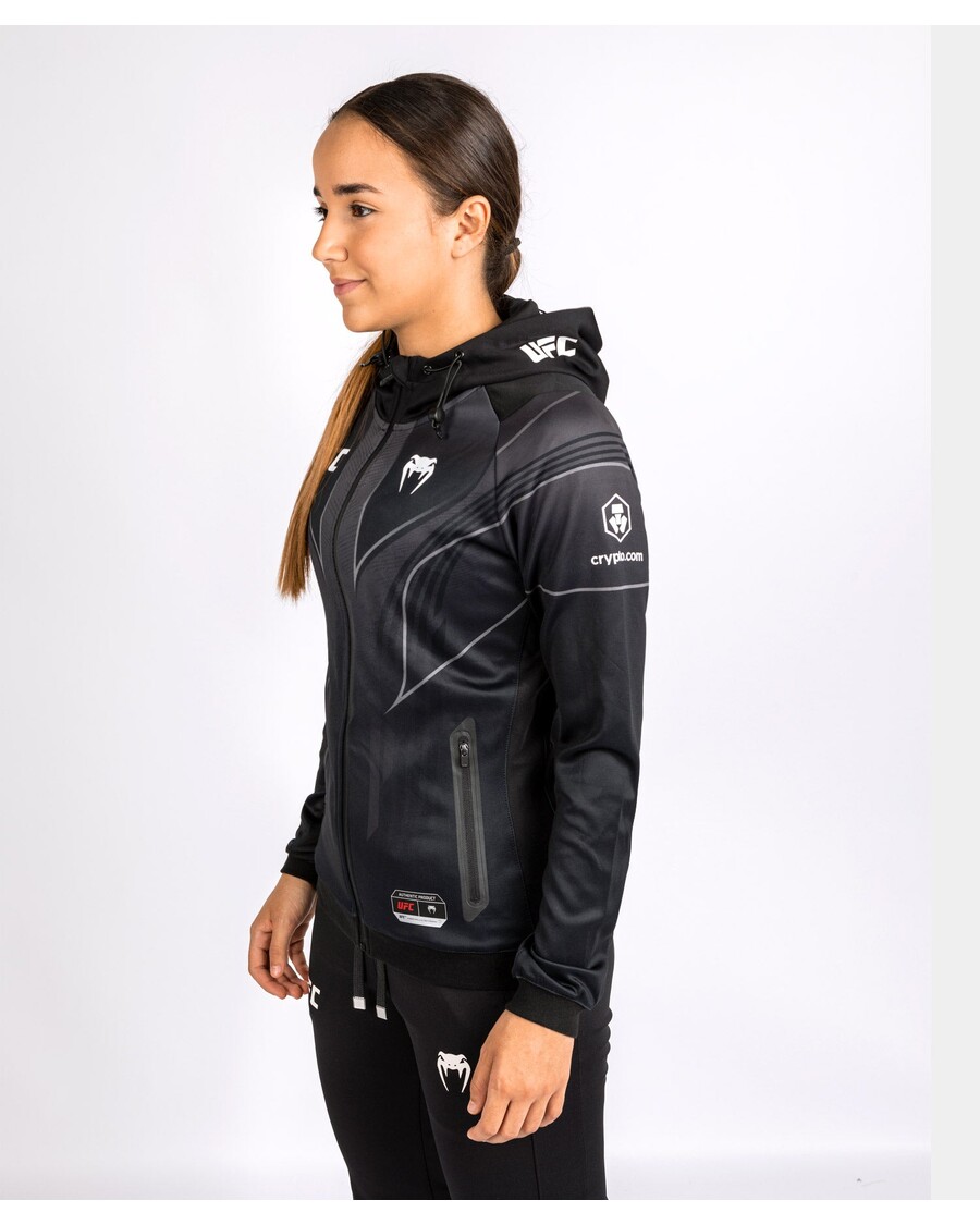 UFC Venum Personalized Authentic Fight Night 2.0 Women's Walkout Hoodie - Black