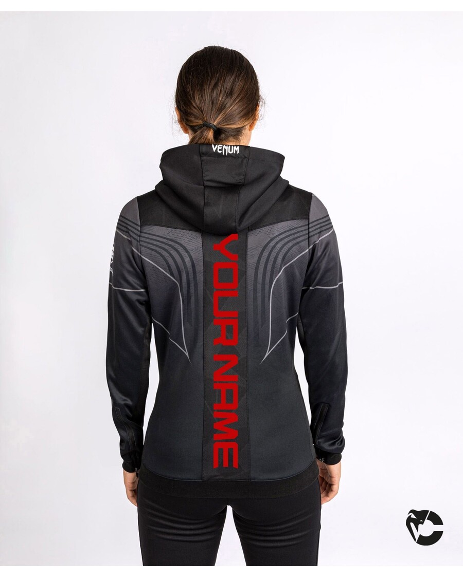 Ufc Venum Hoodie Walkout Wanita Autentik Yang Dipersonalisasikan Malam 2.0 - Hitam
