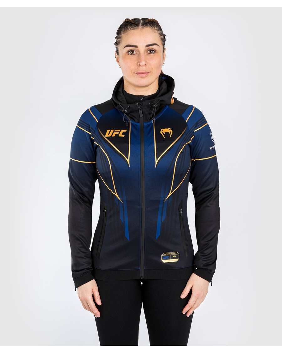 مجموعة UFC Venum المخصصة ليلا القتال 2.0 الأصلية من Venum سترة بغطاء رأس للسيدات - إصدار منتصف الليل - البطل