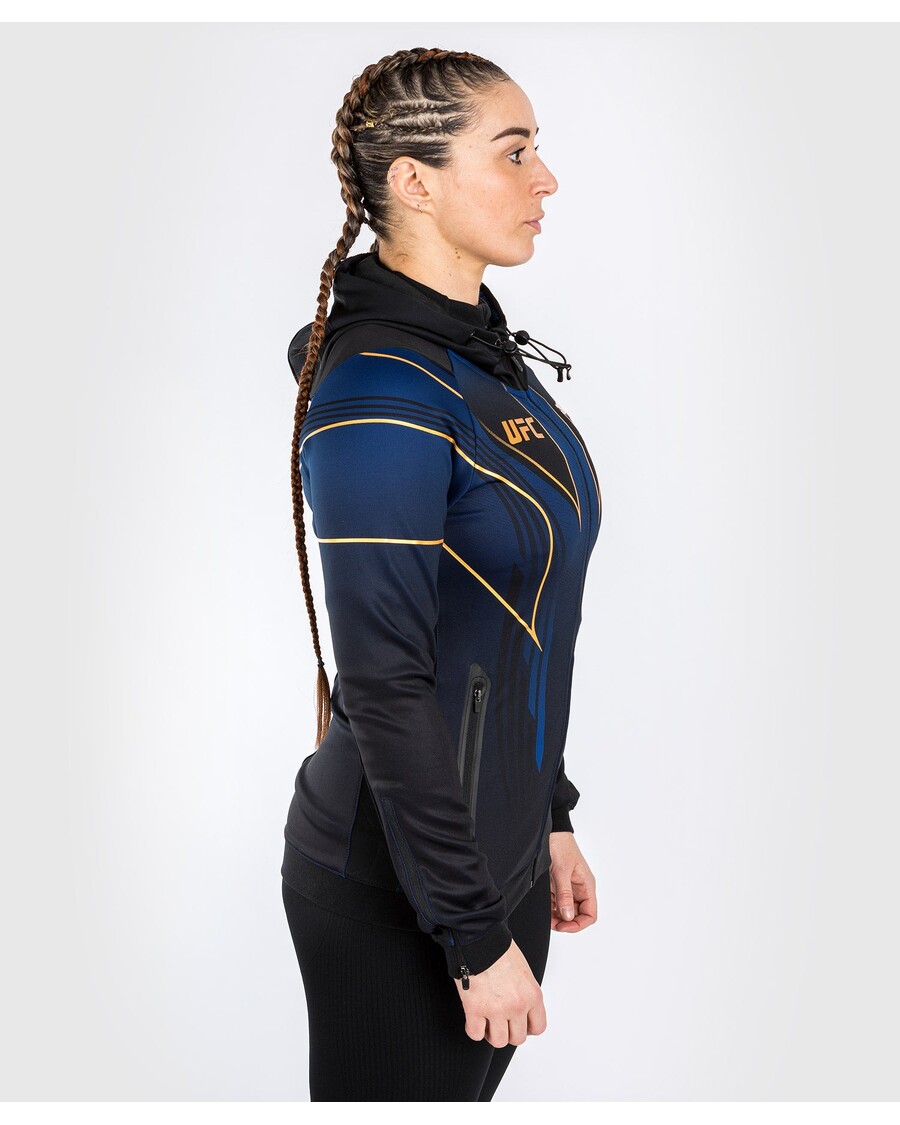 مجموعة UFC Venum المخصصة ليلا القتال 2.0 الأصلية من Venum سترة بغطاء رأس للسيدات - إصدار منتصف الليل - البطل