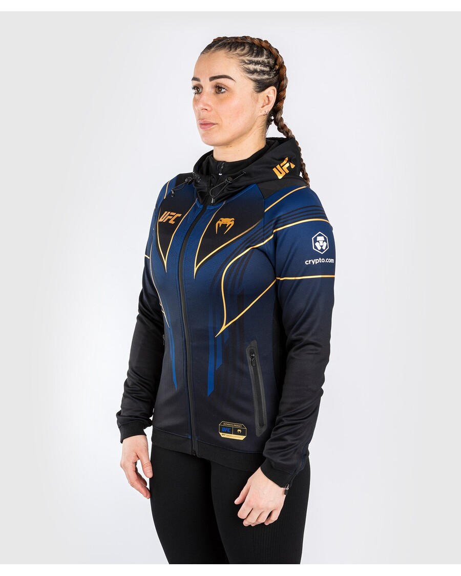 مجموعة UFC Venum المخصصة ليلا القتال 2.0 الأصلية من Venum سترة بغطاء رأس للسيدات - إصدار منتصف الليل - البطل