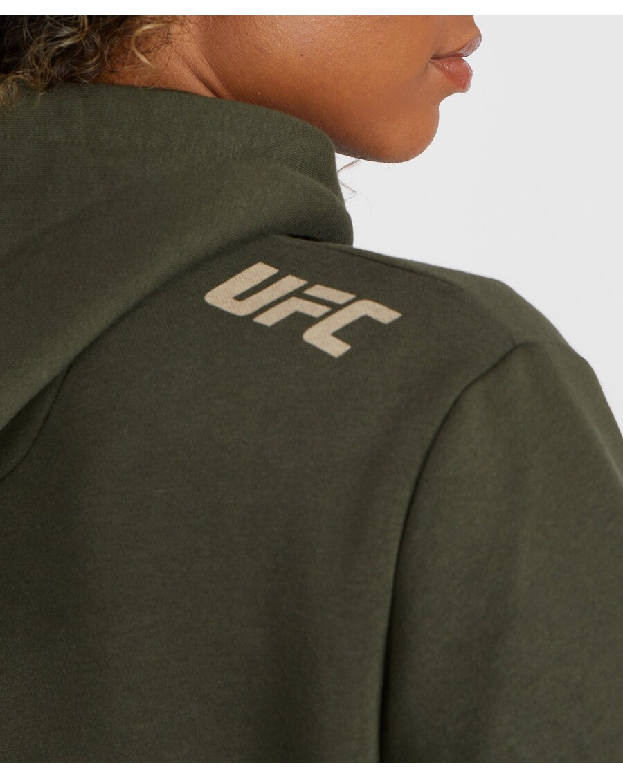 سترة بغطاء للرأس للسيدات من UFC Adrenaline By Venum Fight Week - كاكي