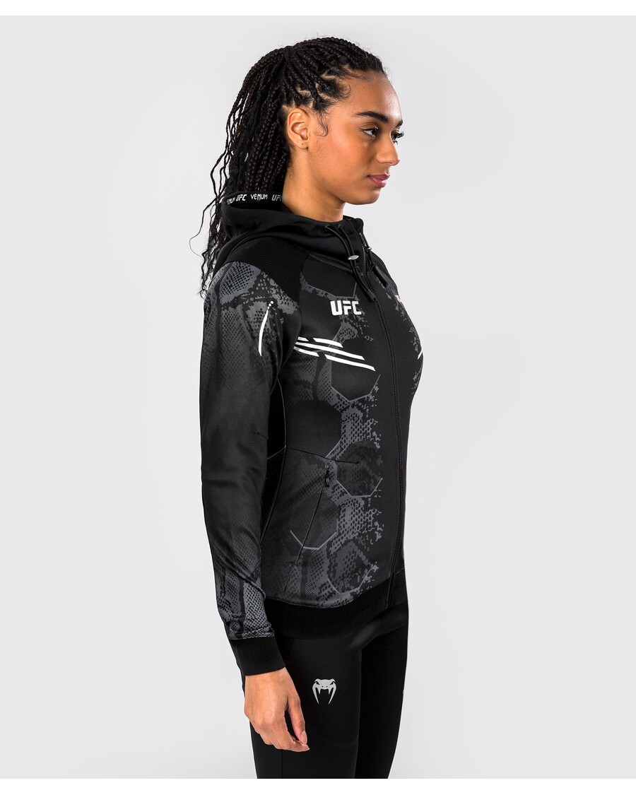 Ufc Adrenaline By Venum Authenticfight Night Hoodie Walkout Wanita - Hitam