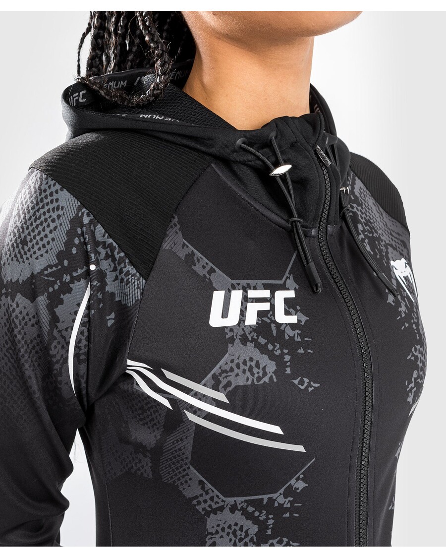 Ufc Adrenaline By Venum Authenticfight Night Hoodie Walkout Wanita - Hitam