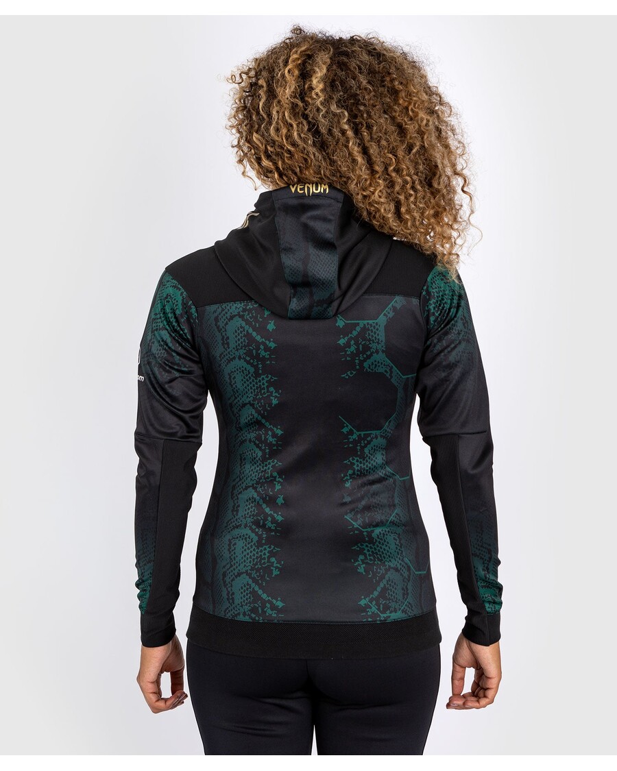 Sudadera Con Capucha Para Mujer Ufc Adrenaline By Venum Personalizada Auténtica Fight Night - Edición Esmeralda - Verde/negro/do