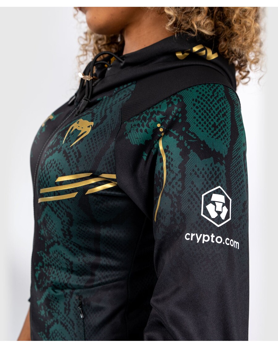 Sudadera Con Capucha Para Mujer Ufc Adrenaline By Venum Personalizada Auténtica Fight Night - Edición Esmeralda - Verde/negro/do