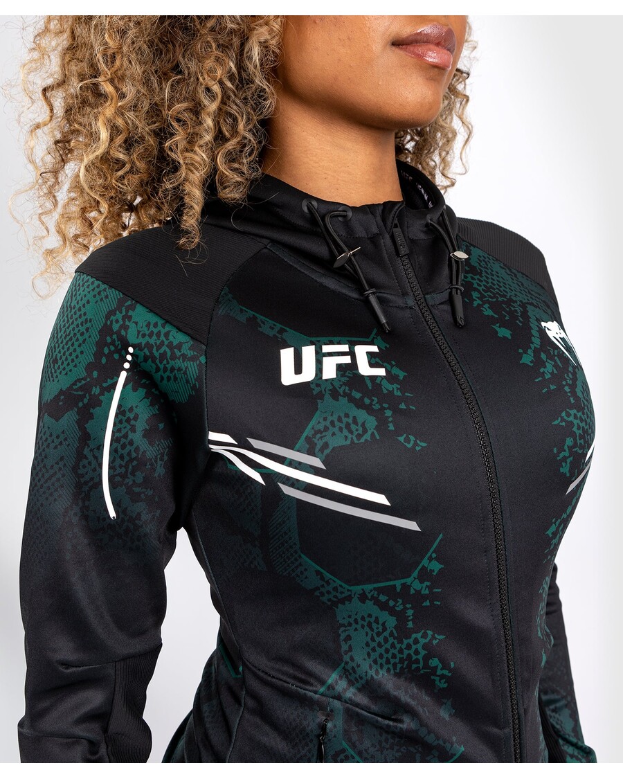 Ufc Adrenaline By Venum Isikupärastatud Autentne Võitlusõhtu Naiste Kapuuts – Smaragdist Väljaanne – Roheline/must