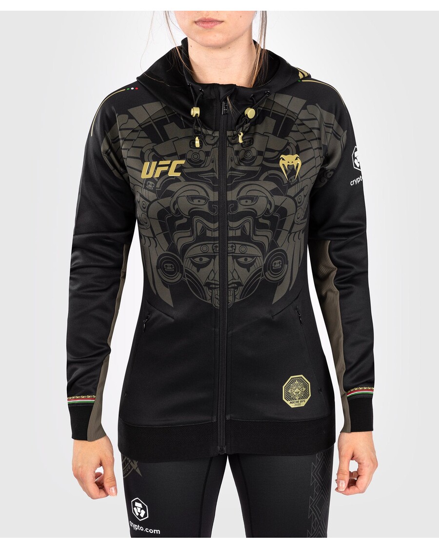 Noche Ufc Oleh Venum Hoodie Walkout Wanita Pertarungan Malam Autentik - Hitam