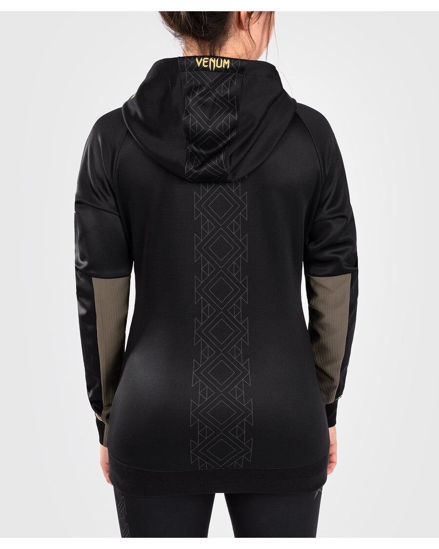 سترة بغطاء للرأس للسيدات من UFC Noche By Venum أصلية مخصصة للقتال الليلي - أسود