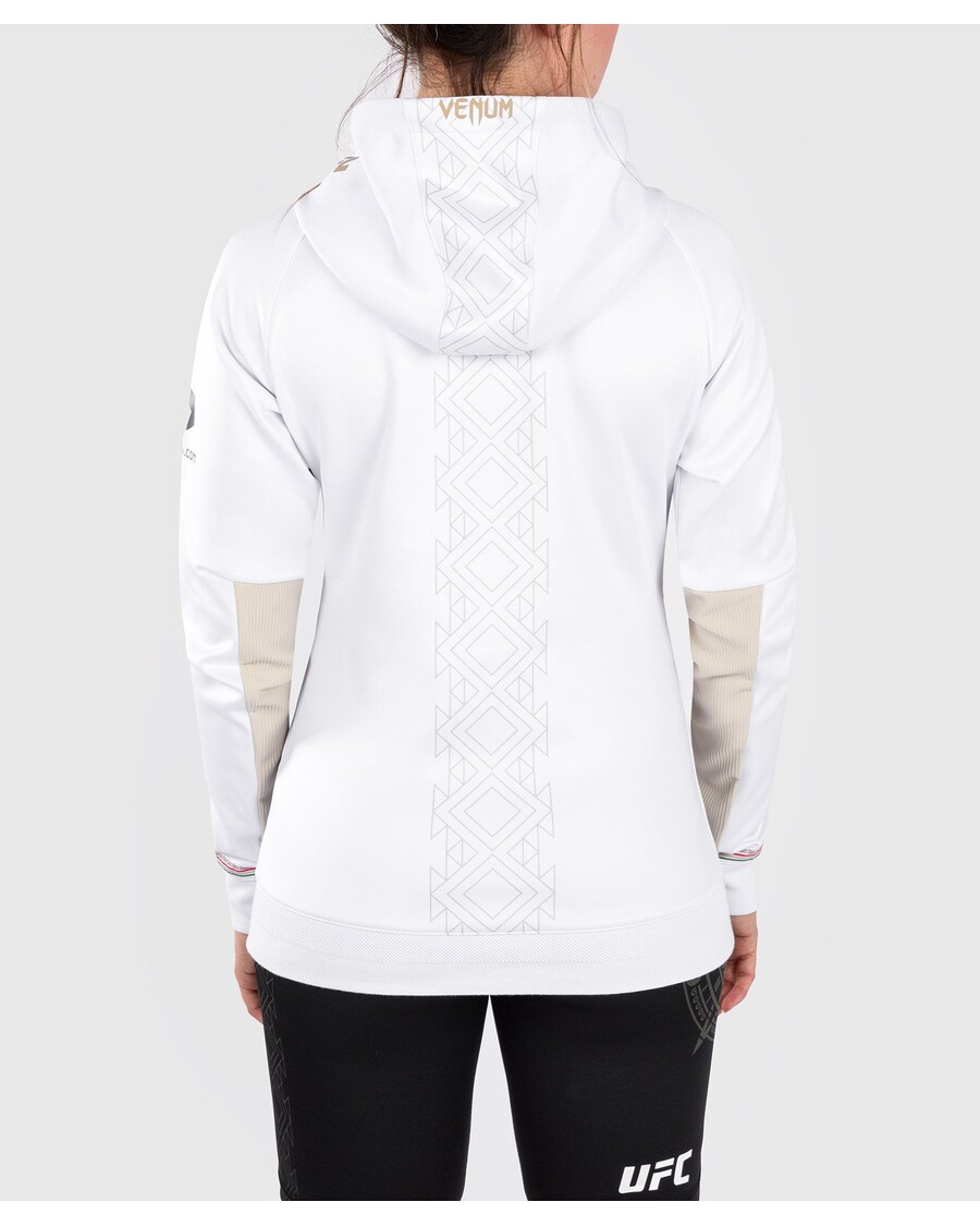 سترة بغطاء للرأس للسيدات من UFC Noche By Venum أصلية مخصصة للقتال الليلي - أبيض
