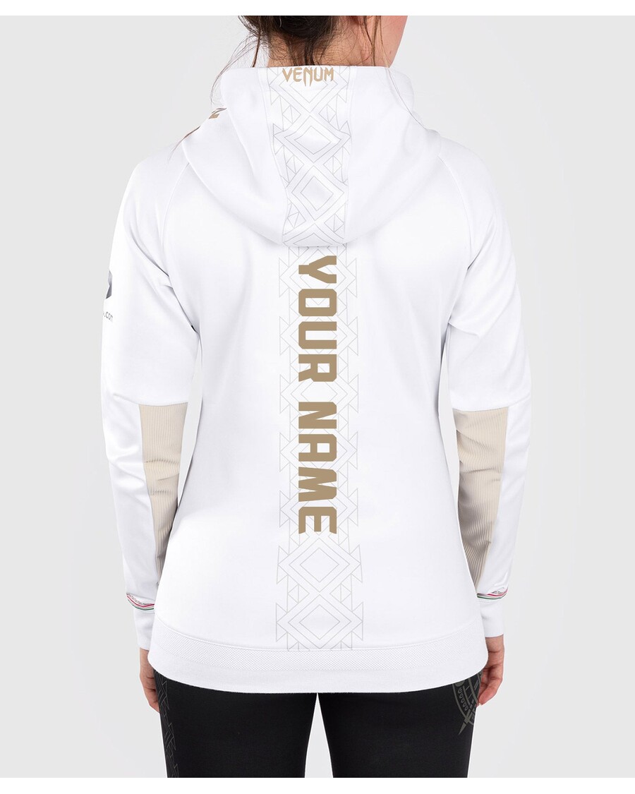 Ufc Noche By Venum Hoodie Walkout Wanita Pertarungan Malam Autentik Yang Dipersonalisasi - Putih