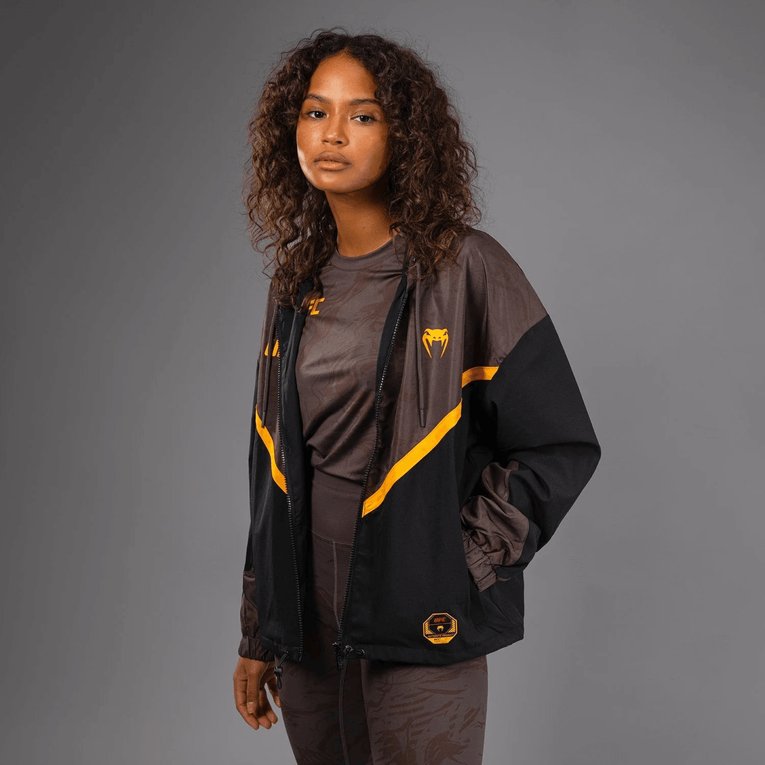 UFC Fusion by Venum Fight Week Women’s Zip Hoodie - Earthen Brown