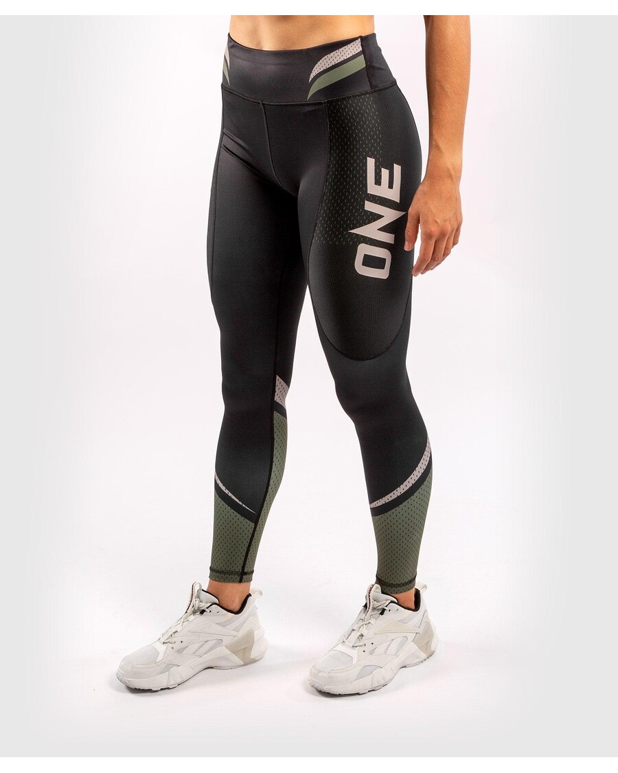Venum ONE FC Impact Leggings - for women - Black/Khaki