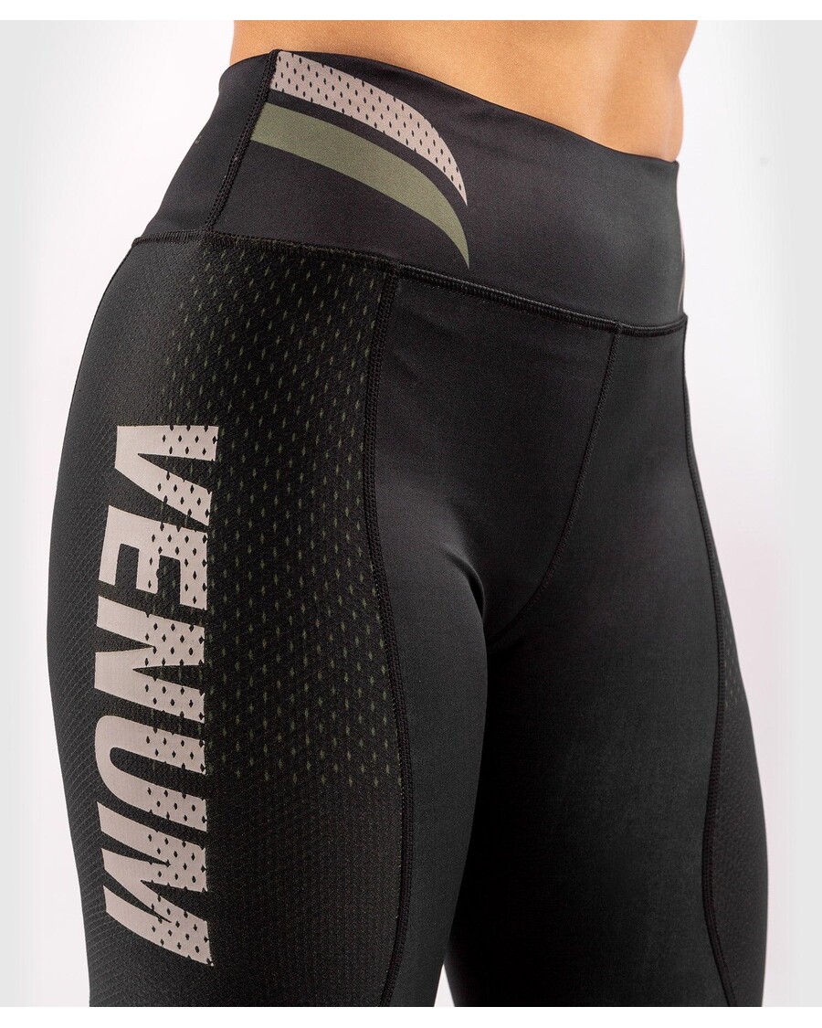 Venum ONE FC Impact Leggings - for women - Black/Khaki