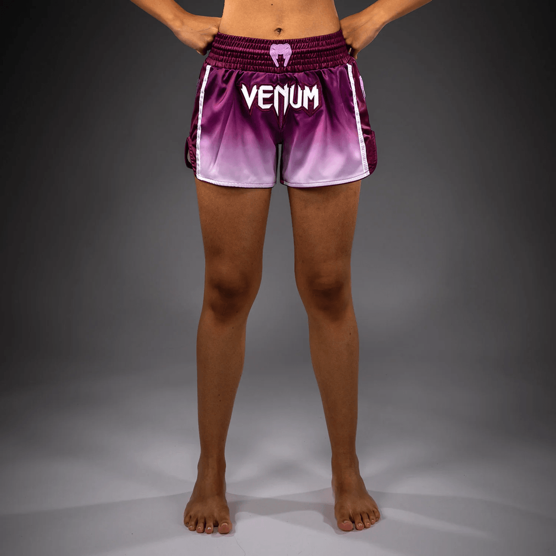 Venum Iris Muay Thai Shorts - Plum/white