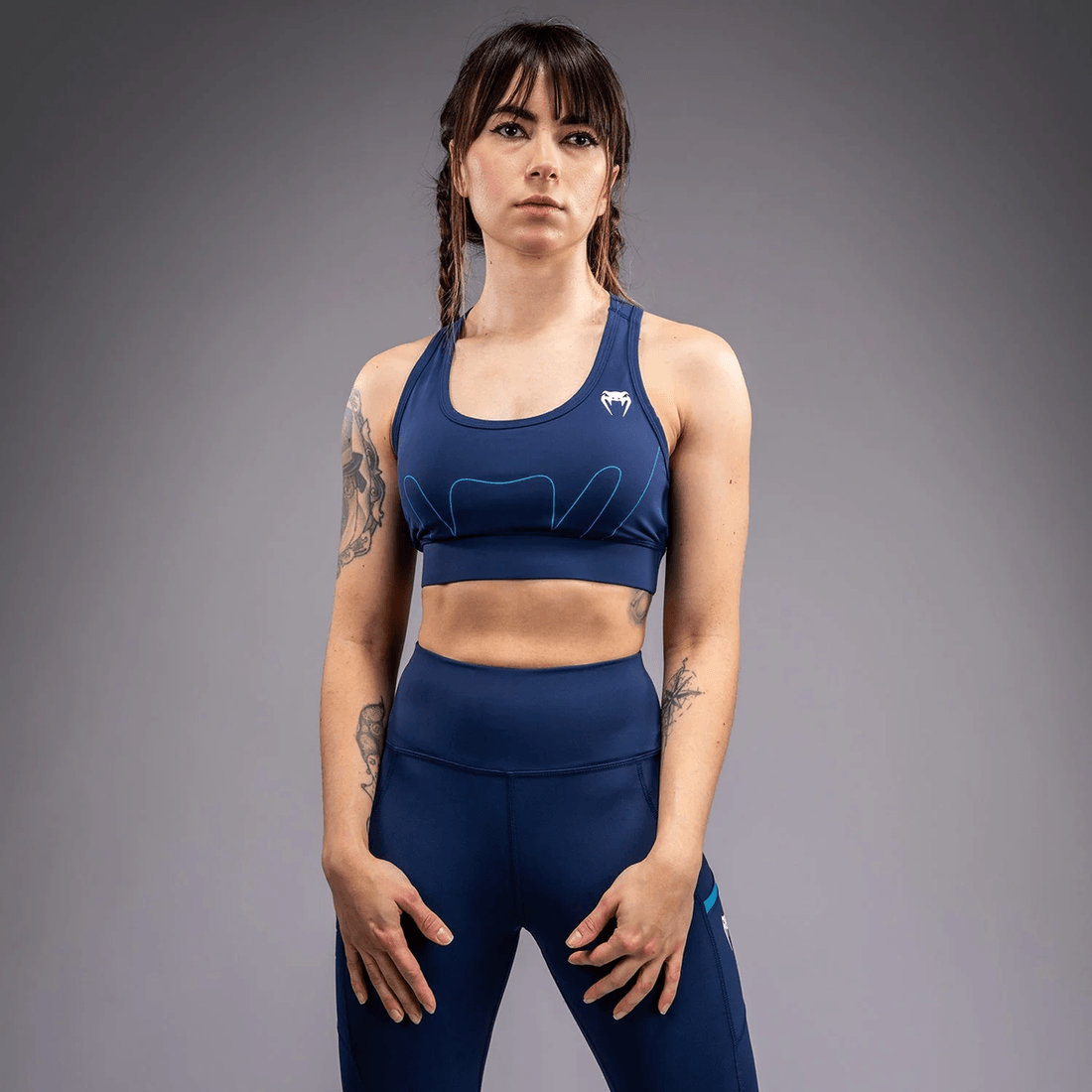 Venum x Top Rank Original Women's Sports Bra - Navy Blue