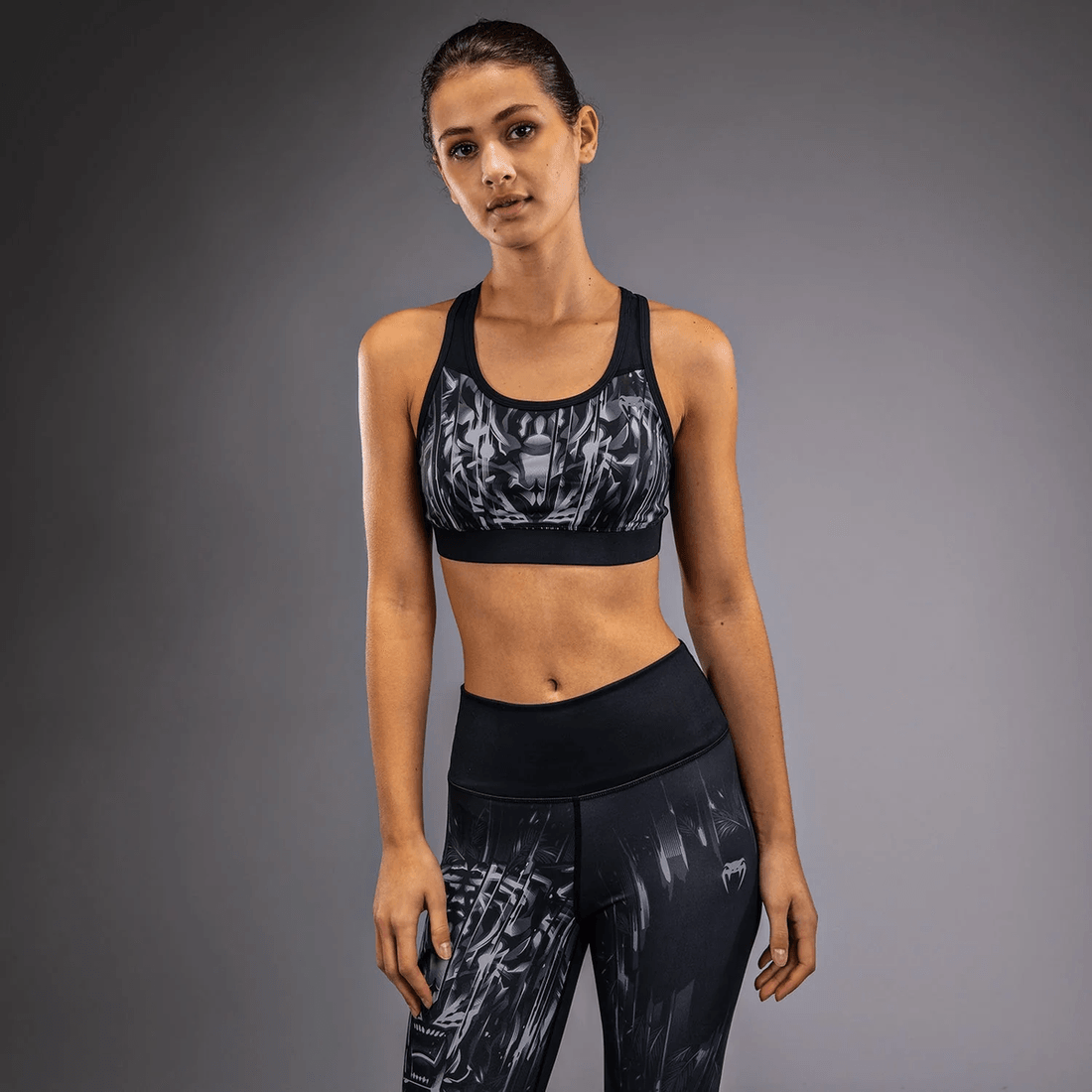 Venum Tiger Women's Sports Bra - Black/Silver