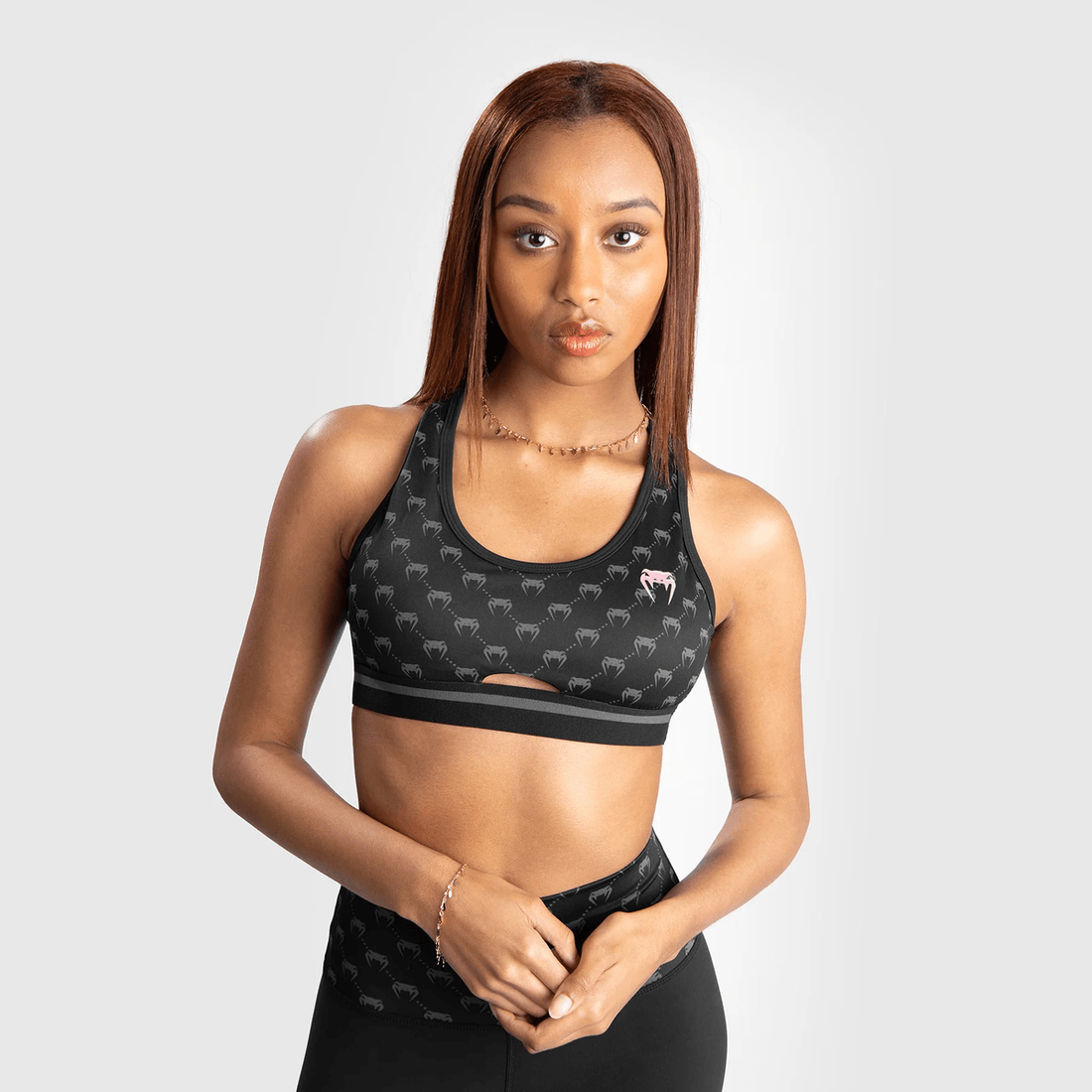 Venum Monogram Sports Bra - Black/Pink Gold