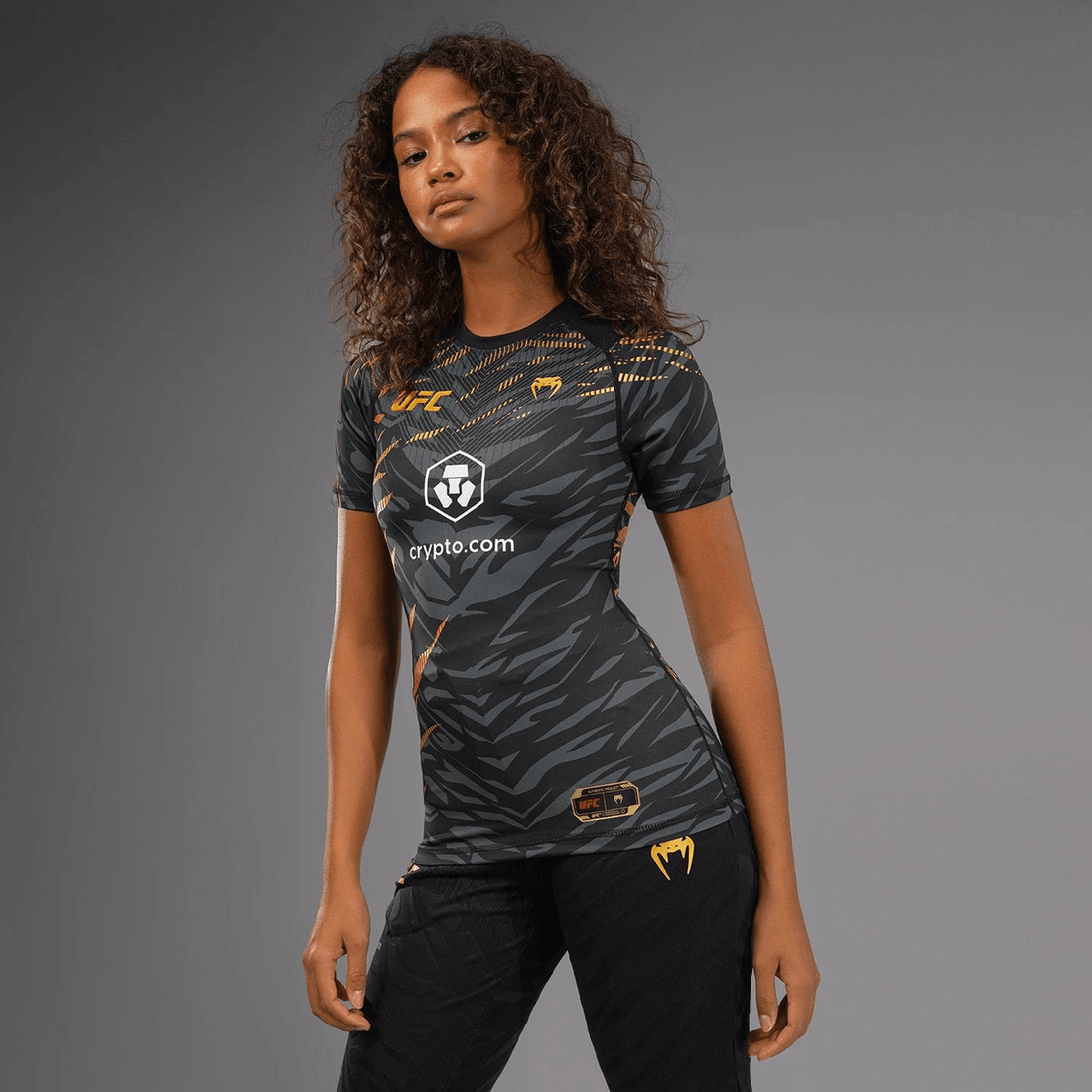 UFC Fusion by Venum Authentic Fight Night Women’s Performance Short Sleeve Rashguard - Champion