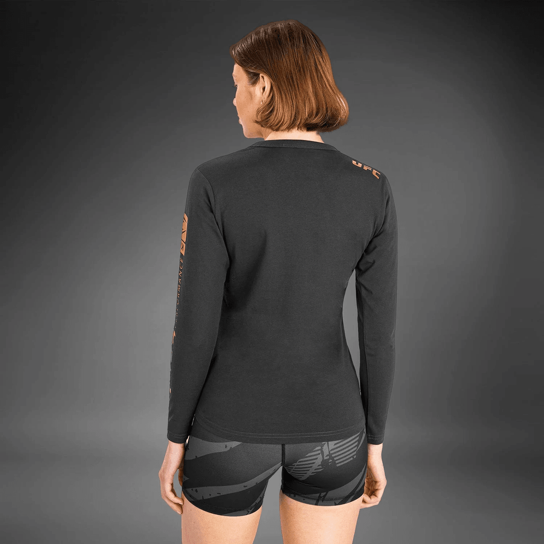 UFC Adrenaline by Venum Fight Week Women’s Long Sleeve Cotton T-Shirt - Charcoal Grey