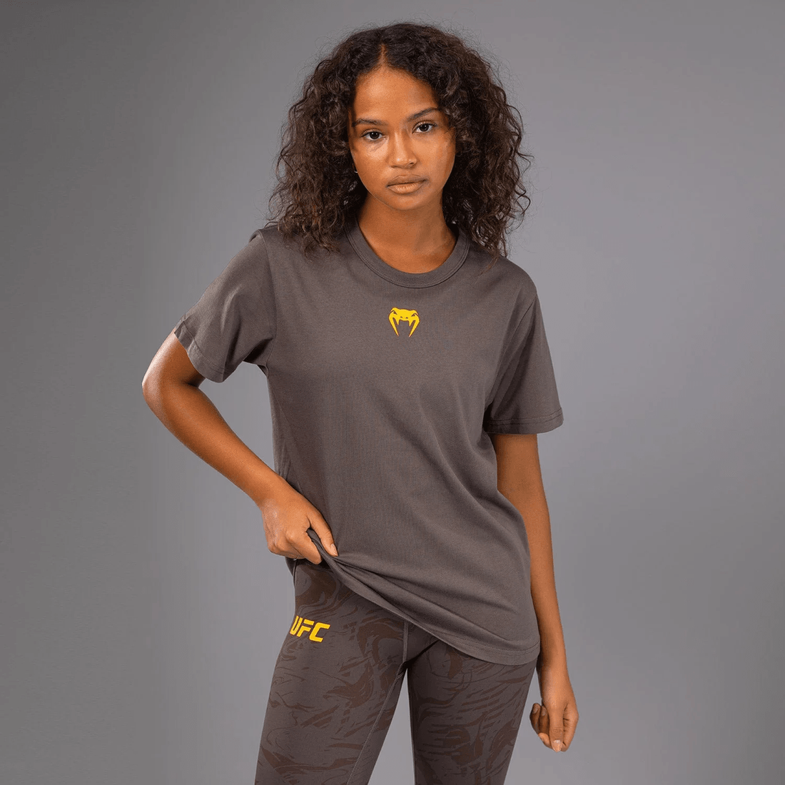 UFC Fusion by Venum Fight Week Women’s Short Sleeve Cotton T-Shirt - Solid Earthen Brown