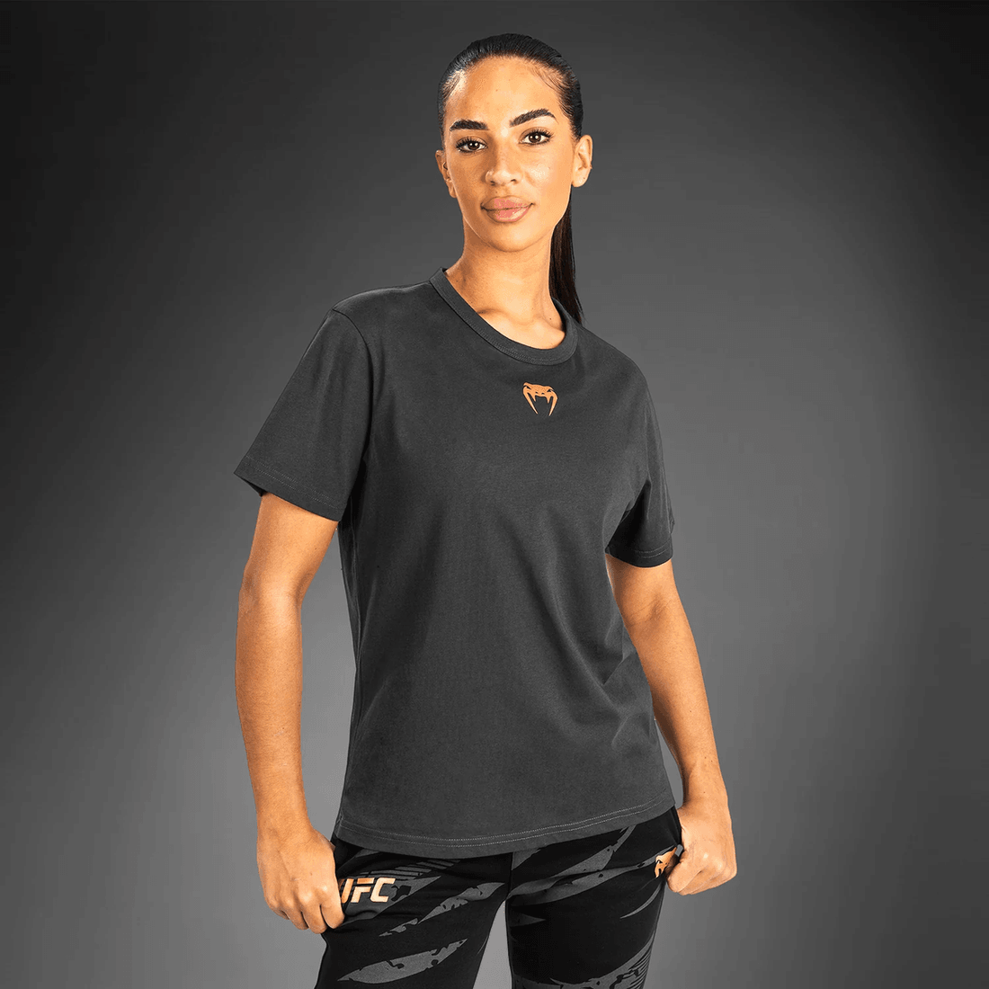 UFC Adrenaline by Venum Fight Week Women’s Short Sleeve Cotton T-Shirt - Charcoal Grey