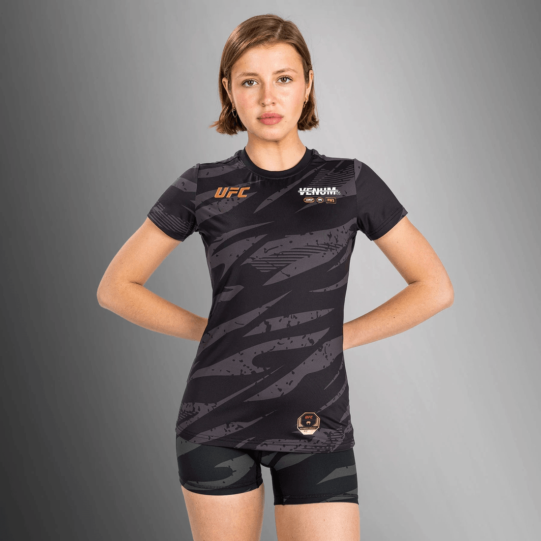 UFC Adrenaline by Venum Fight Week Women’s Dry-Tech T-shirt - Urban Camo