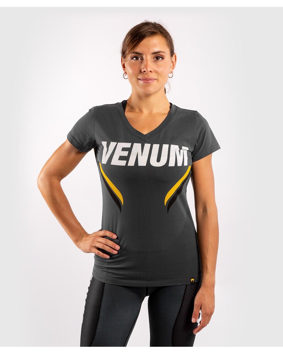 Kaos Venum One Fc Impact - Untuk Wanita - Abu-abu/kuning