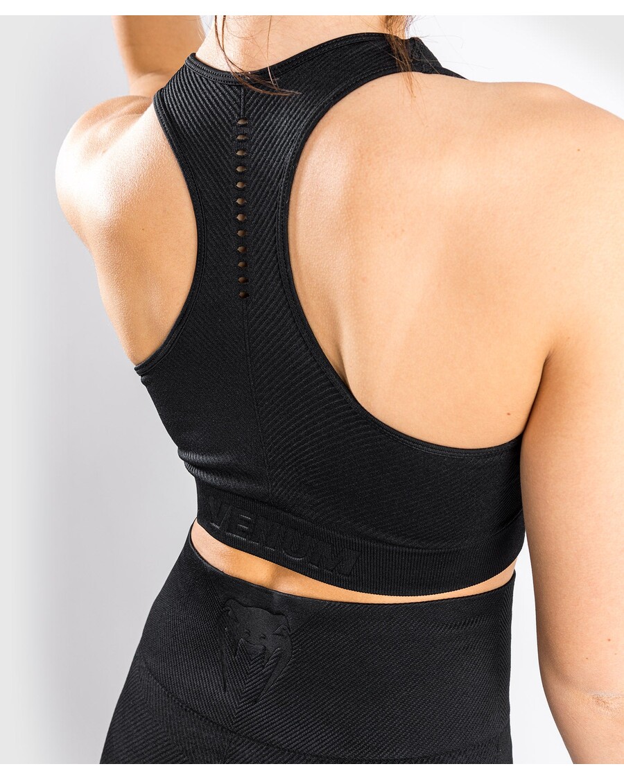 Venum スパーリング シームレス スポーツ ブラ - 女性用 - ブラック
