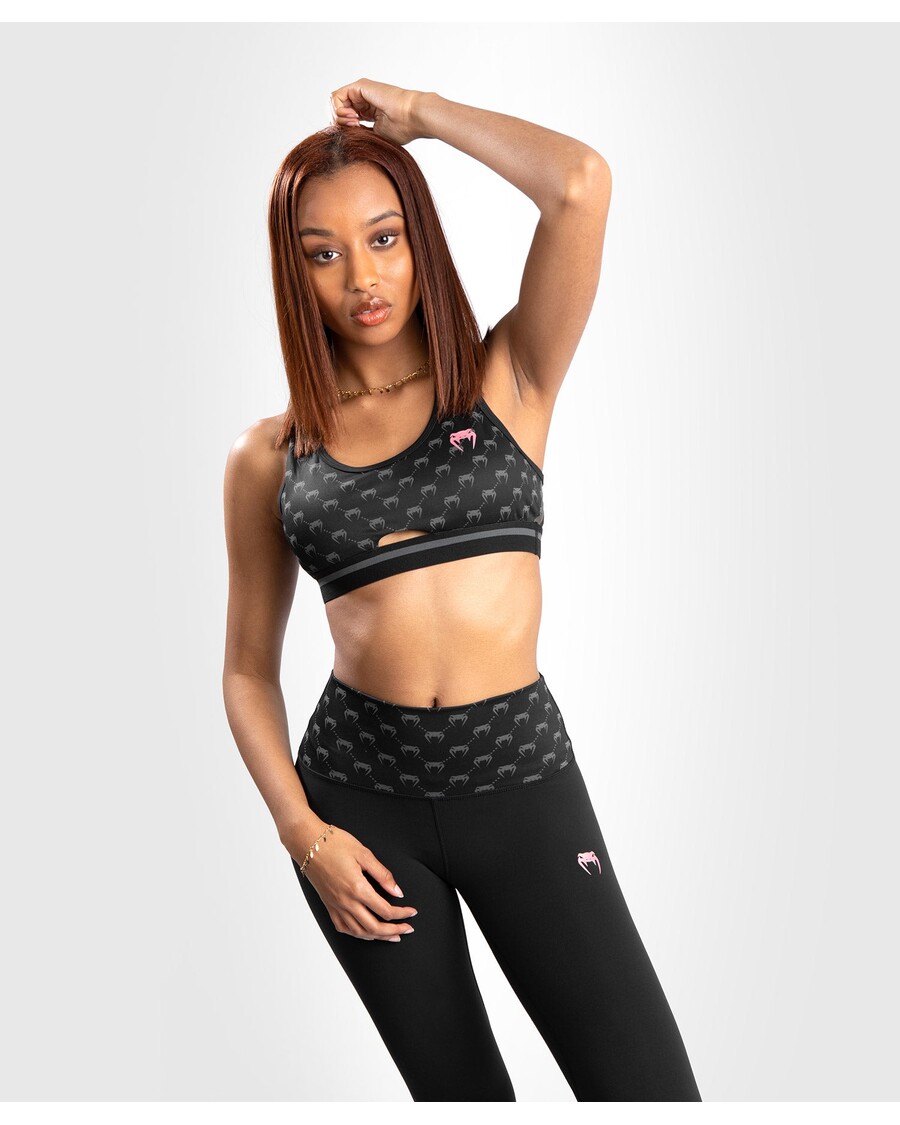 חזיית ספורט מונוגרמית Venum - זהב שחור/ורוד