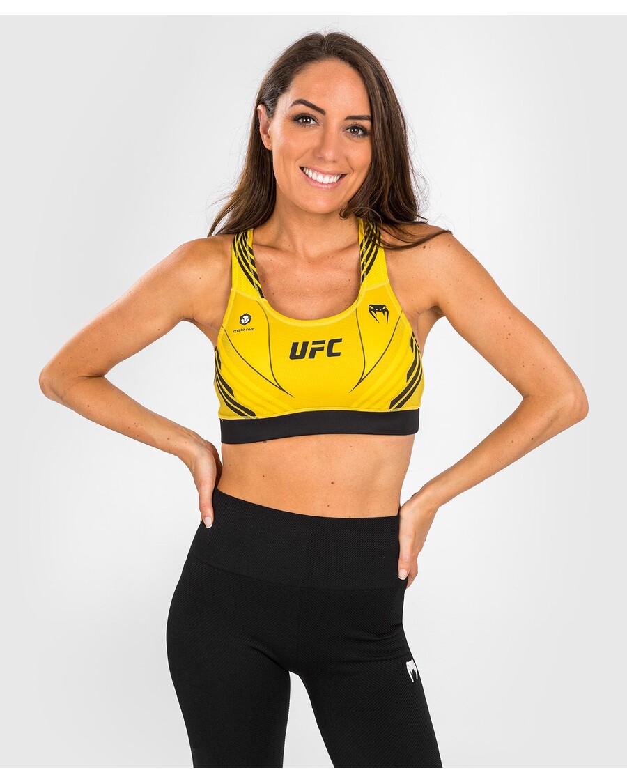 UFC VENUM オーセンティック ファイト ナイト 1.0 レディース スポーツ ブラ - イエロー