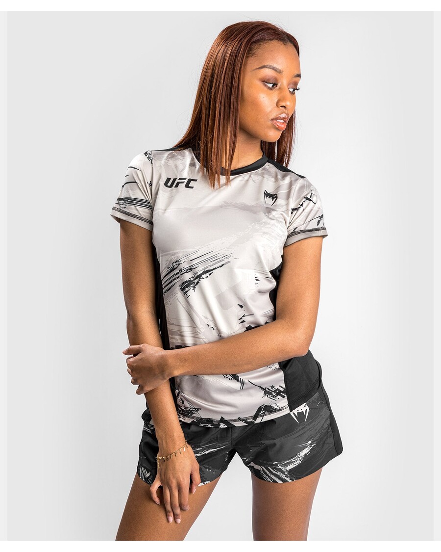 UFC Venum Authentic Fight Week 2.0 Dry Tech T-Shirt - For Women - Sand/Black