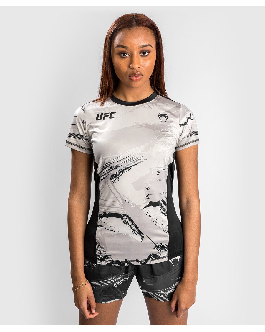 UFC Venum Authentic Fight Week 2.0 Dry Tech T-Shirt - For Women - Sand/Black